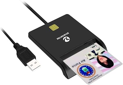 ZOWEETEK CAC Card Reader Military, USB Smart Card Reader for Windows Mac