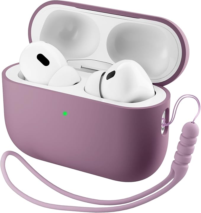 ORNARTO Compatible with AirPods Pro 3 Case 2025, Full Protective Hybrid Silicone for AirPods Pro 3rd Generation Case, Front LED Visible Skin Cover-Lilac Purple