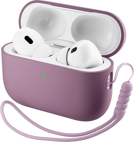 ORNARTO Compatible with AirPods Pro 3 Case 2025, Full Protective Hybrid Silicone for AirPods Pro 3rd Generation Case, Front LED Visible Skin Cover-Lilac Purple