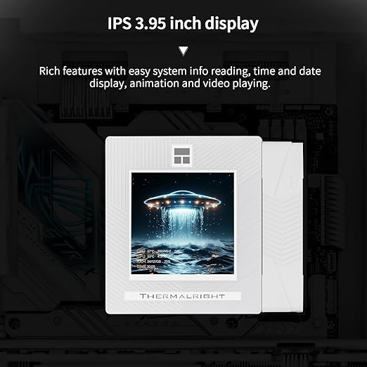 Thermalright Phantom Spirit 120 Vision Snow CPU Air Cooler, Twin Tower Radiator 2150RPM Speed,480x480 Resolving Power IPS Screen with 3.95in,Computer Cooler for Intel lga1851/1700/115x,AM4/AM5