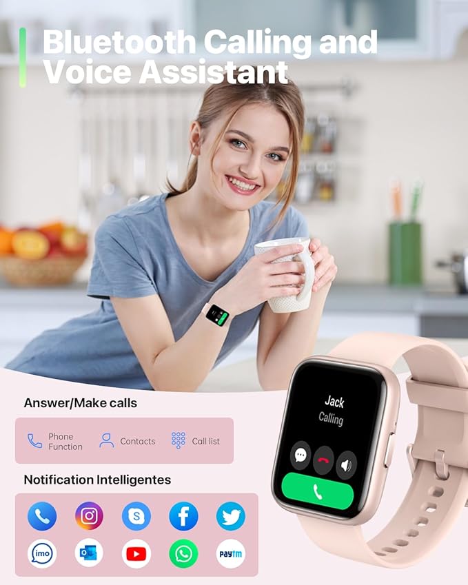 Smart Watches for Women Men, 1.83" HD 2025 Smartwatch with 100 Sports Modes, Heart Rate/Sleep Monitor, IP68 Waterproof, Bluetooth Call & Music Control for iPhone/Android