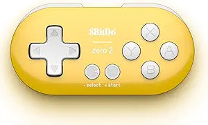 Nargos 8Bitdo Zero 2 Bluetooth Key Chain Sized Mini Controller for Nintendo Switch 1/2, Windows and Android (Yellow Edition)