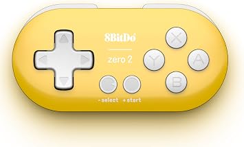 Nargos 8Bitdo Zero 2 Bluetooth Key Chain Sized Mini Controller for Nintendo Switch 1/2, Windows and Android (Yellow Edition)