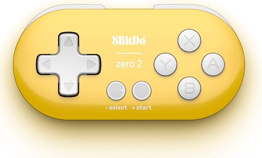 Nargos 8Bitdo Zero 2 Bluetooth Key Chain Sized Mini Controller for Nintendo Switch 1/2, Windows and Android (Yellow Edition)