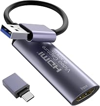 Video Capture Card, Stream and Record in YUY2 1080P 60FPS USB 3.0 HDMI to USB A/USB C, HDMI Capture Card for Nintendo Switch, PS5, PS4/Pro, Xbox Series X/S, Xbox One X/S, in OBS and More