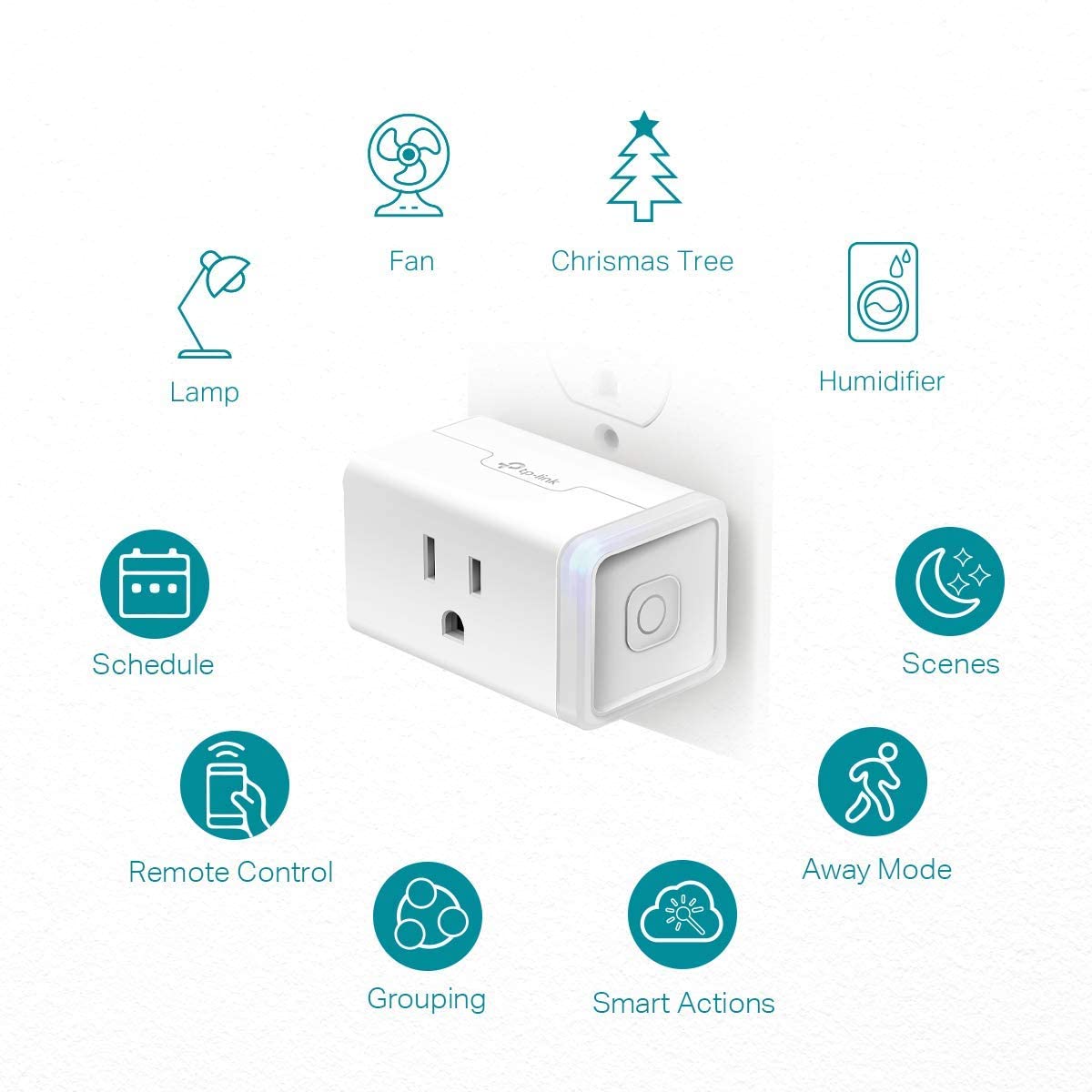 WiFi Smart Plug 4-Pack Works with Alexa and Google Home No Hub Required 15 Amp UL Certified White