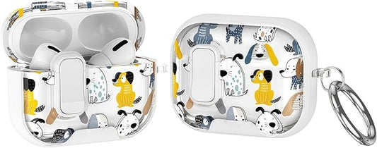 Trendy Case Compatible with AirPods Pro 3 2025,Shockproof Cover for AirPods Pro 3rd Gen with 2-in-1 Phone Stand,Safety Lock Catch,Wireless Charging,Cute Cartoon Dog Painted Gift for Girls Women