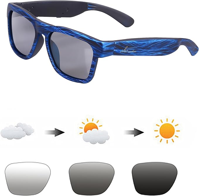 OhO sunshine, Polarized Sunglasses with Bluetooth Speaker, Open Ear Audio, Athletic/Outdoor UV Protection and Voice Control
