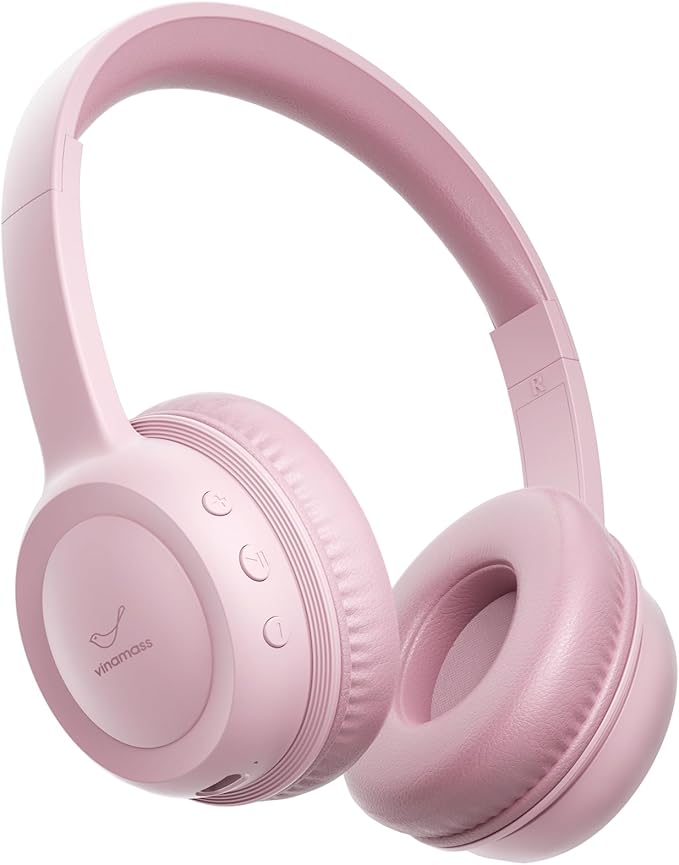 Kids Bluetooth Headphones,Kids Headphones Wireless with 85dB Volume Limiter, 30H Playtime, Adjustable Headband,Over-Ear Headphone for Kid School Online Class Travel(Pink)