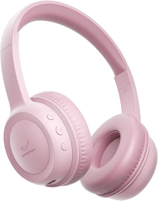 Kids Bluetooth Headphones,Kids Headphones Wireless with 85dB Volume Limiter, 30H Playtime, Adjustable Headband,Over-Ear Headphone for Kid School Online Class Travel(Pink)