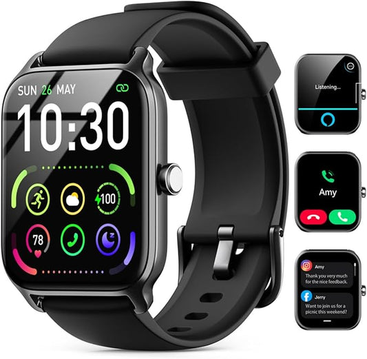 Smart Watches for Women Men, 2025 Smartwatch 1.85''Alexa Fitness Tracker Smart Watch Compatible for Android iPhone with Bluetooth Call (Answer/Make), 3ATM Waterproof Heart Rate/Sleep/SpO2 Monitor 120+