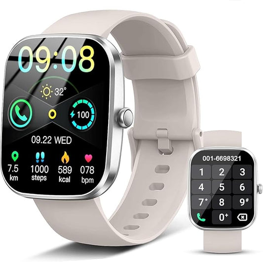 Smart Watch for Men Women, 2026 New Smartwatch(Answer/Make Call) , 1.91" Fitness Watch with 120+ Sport Modes, Fitness Tracke with Pedometer/Sleep Monitor/Heart Rate/IP68, for Android/iPhone White