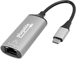 Plugable 5Gbps USB-C to Ethernet Adapter, Plug-and-Play Realtek RTL8157