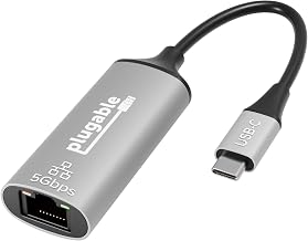 Plugable 5Gbps USB-C to Ethernet Adapter, Plug-and-Play Realtek RTL8157 - Image 1