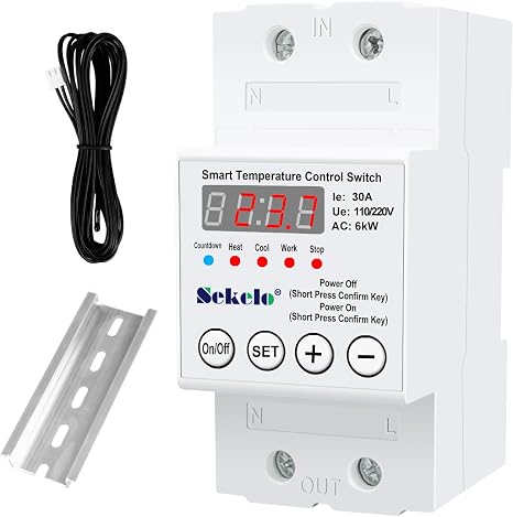 High-Power Temperature Control Switch, 63A 110V/220V Digital Thermostat