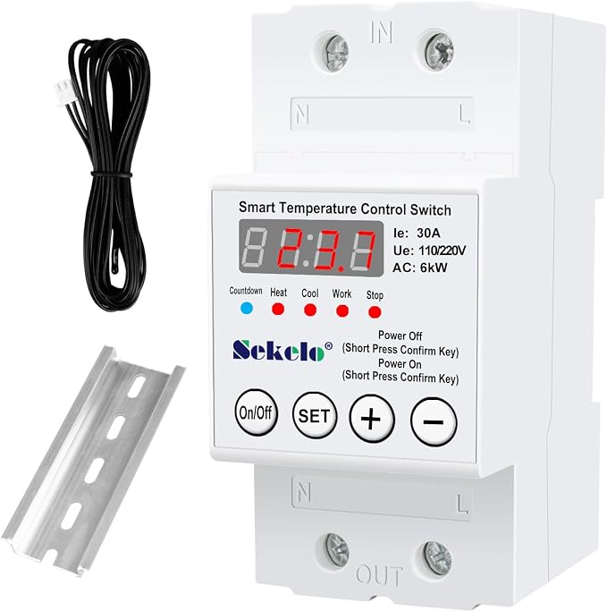 High-Power Temperature Control Switch, 63A 110V/220V Digital Thermostat