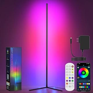 Upgraded Floor Lamps, 64.5''RGB LED Corner Lamp with App & Remote Control, 16 Million Colors & 300+ Scene, Standing Lamp with Music Sync for Living Room, Gaming Rooms，Bedroom - Image 1