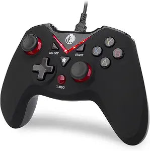 V-one Wired USB Gaming Controller Gamepad Joystick for PC (Windows XP/7/8/10/11) & Steam & Android & PS3 - Red