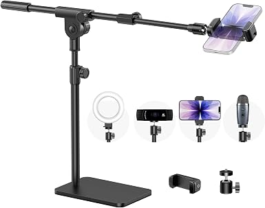 InnoGear Overhead Phone Mount Webcam Stand Camera Mount Tripod for Desk