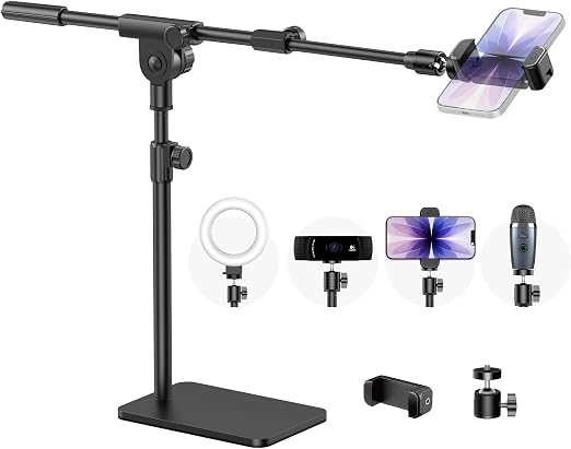 InnoGear Overhead Phone Mount Webcam Stand Camera Mount Tripod for Desk