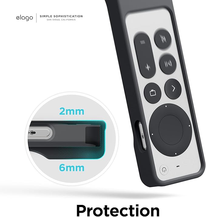elago R1 Case Compatible with Apple TV 4K Siri Remote 3rd (2022) & 2nd Gen - Magnet Technology, Lanyard Included, Great Grip, Heavy Shock Absorption, Drop Protection, Full Access to All Functions