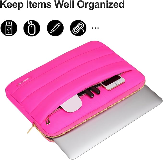 MOSISO Compatible with MacBook Air 13 inch Case M5 2026 M4 2025 M3 M2 2024-2022 A3449 A3240 A3113 A2681, Hard Case&Puffy Bag&Keyboard Cover&Webcam Cover&ScreenFilm for MacBook Air 13.6, Bright Rose