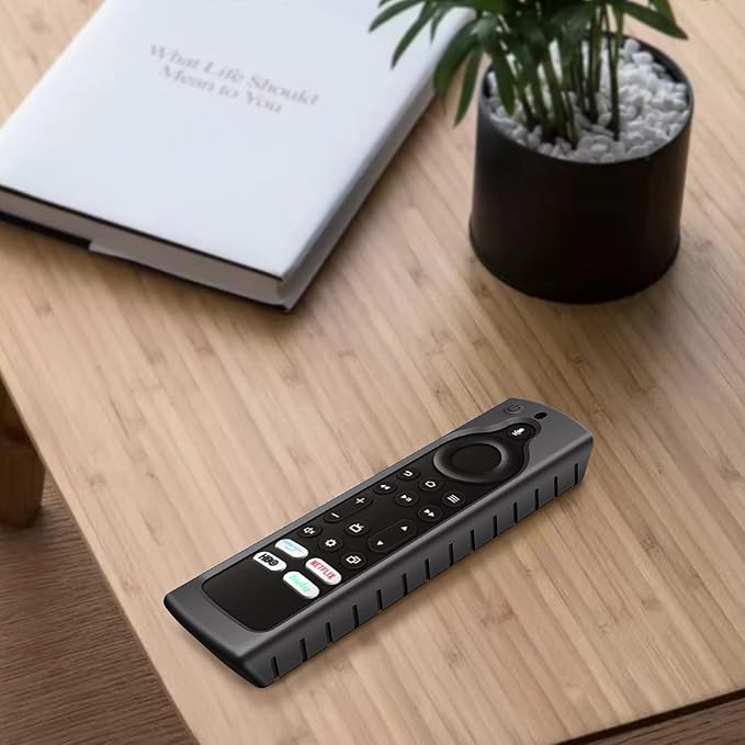 Fintie Silicone Case for Fire TV Stick 4K Max (2nd Gen)/Toshiba/Insignia/Pioneer/2-Series/4-Series/Omni Fire TV Remote - Anti Slip Shockproof Cover for Alexa Voice Remote Enhanced, Black