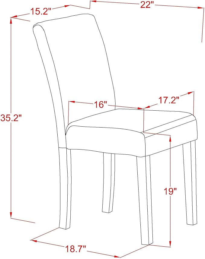 East West Furniture 1NDAB5-OAK-04 5 Piece Dining Set Includes a Rectangle Dining Room Table with Dropleaf and 4 Light Tan Linen Fabric Upholstered Parson Chairs, 30x48 Inch, Oak