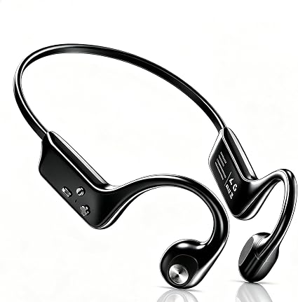 Fanisic Bone Conduction Headphones, Bluetooth 6.0 Open Ear Headphones with Mic, Type-C Quick Charge. Long Battery Life, IPX5 Sweatproof, Lightweight Comfortable for Office, Sports, and Driving(Black)
