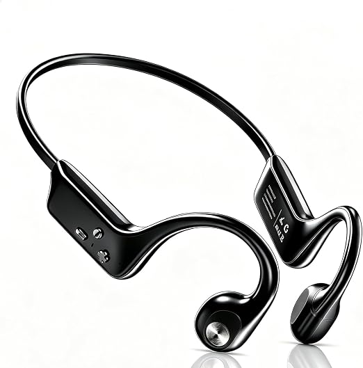 Fanisic Bone Conduction Headphones, Bluetooth 6.0 Open Ear Headphones with Mic, Type-C Quick Charge. Long Battery Life, IPX5 Sweatproof, Lightweight Comfortable for Office, Sports, and Driving(Black)