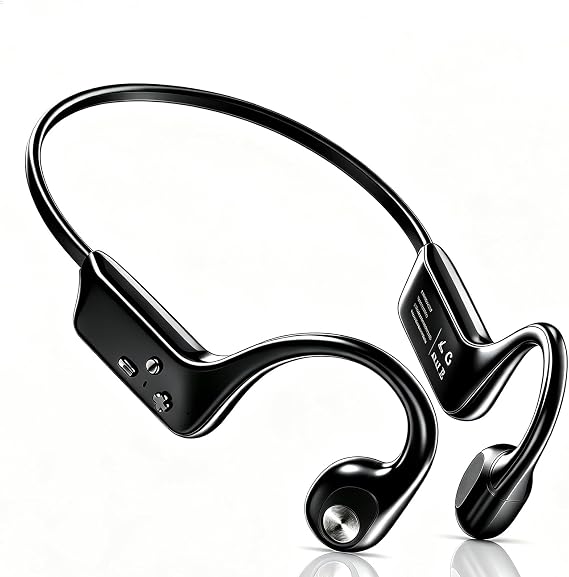Fanisic Bone Conduction Headphones, Bluetooth 6.0 Open Ear Headphones with Mic, Type-C Quick Charge. Long Battery Life, IPX5 Sweatproof, Lightweight Comfortable for Office, Sports, and Driving(Black)