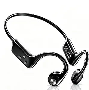 Fanisic Bone Conduction Headphones, Bluetooth 6.0 Open Ear Headphones with Mic, Type-C Quick Charge. Long Battery Life, IPX5 Sweatproof, Lightweight Comfortable for Office, Sports, and Driving(Black)