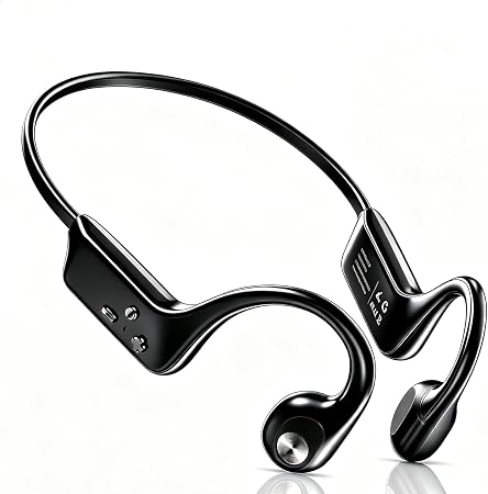 Fanisic Bone Conduction Headphones, Bluetooth 6.0 Open Ear Headphones with Mic, Type-C Quick Charge. Long Battery Life, IPX5 Sweatproof, Lightweight Comfortable for Office, Sports, and Driving(Black)