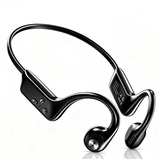 Fanisic Bone Conduction Headphones, Bluetooth 6.0 Open Ear Headphones with Mic, Type-C Quick Charge. Long Battery Life, IPX5 Sweatproof, Lightweight Comfortable for Office, Sports, and Driving(Black)