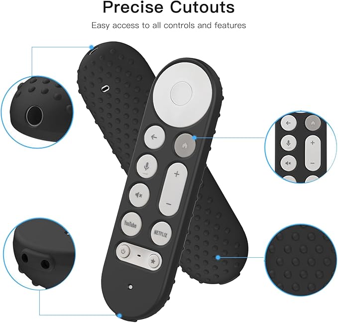 Silicone Cover Case for Google TV Streamer 4K 2024 ，Protective Sleeve Set for Google TV Streamer 4K Host Box +Voice Remote,Anti-Slip Scratch Shock Protection (Black)