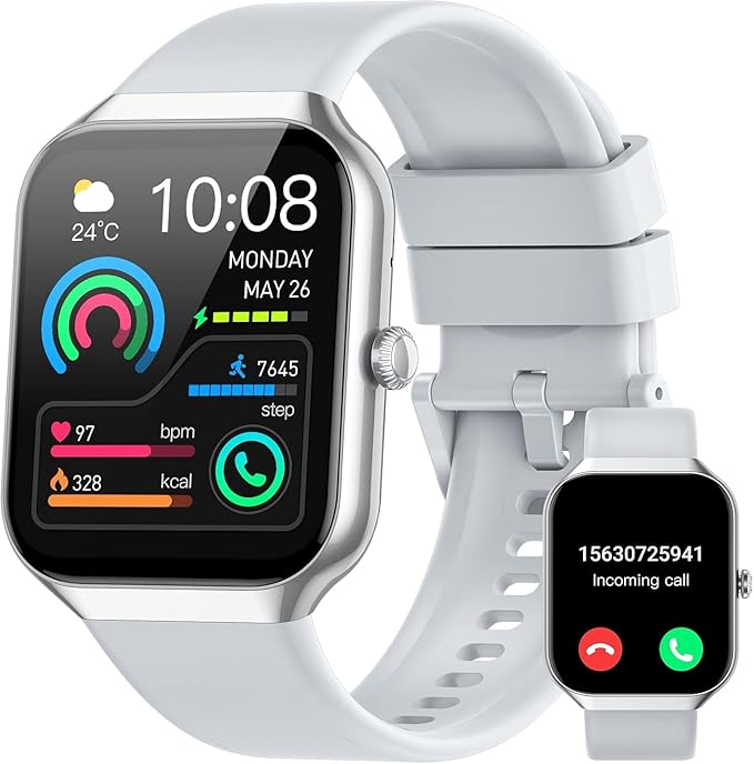 Smart Watch 2026 NEW 1.91" Smartwatch for Men Women(Answer/Make Call),Fitness Watch with 110+ Sport Modes, Reloj Inteligente with Sleep Monitor/Heart Rate/Step/Calories/IP68,for Android iOS, Silver