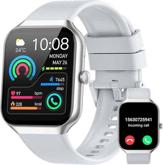 Smart Watch 2026 NEW 1.91" Smartwatch for Men Women(Answer/Make Call),Fitness Watch with 110+ Sport Modes, Reloj Inteligente with Sleep Monitor/Heart Rate/Step/Calories/IP68,for Android iOS, Silver