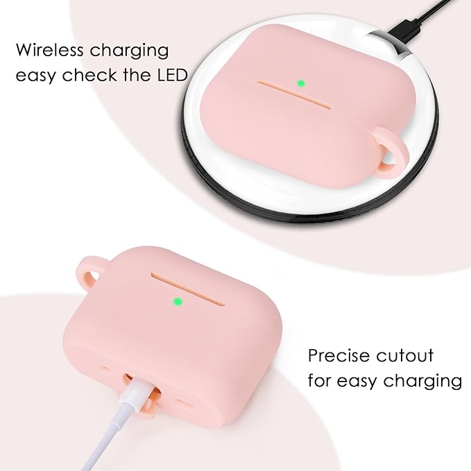 VISOOM for AirPods Pro 3 Case 2025, Silicone Case for Apple Air Pods Pro 3rd Generation Cover Women, Cute iPods 3 Protective Cover with Bling Keychain & Cleaning Kit,Pink