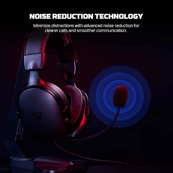 FANTECH Gaming Headset with 7.1 Virtual Surround Sound, Noise Cancelling Microphone, 40mm Drivers, USB Connection, in-Line Audio Control, Compatible with PC, PS4, PS5, Mac, Switch (White)