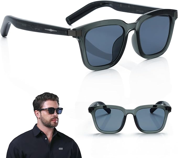 LIMU Gen 5 Smart Glasses, AI Glasses with Real-Time AI Interpreter - Open-Ear Bluetooth Glasses with Speakers, Volume & Touch Control, Wear-Sensor Auto On/Off, Premium TR90 Frame for Women & Men