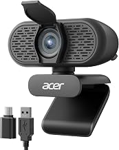 Acer A610 1080p Webcam for PC with Microphones Computer Camera for Meeting