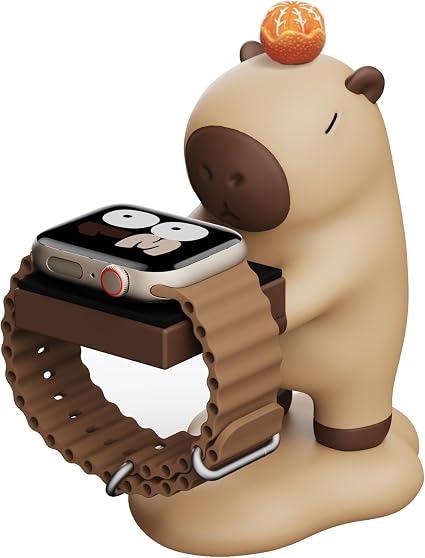 for Apple Watch Charger Stand Holder Compatible with Apple Watch Series Ultra2/Ultra/SE2/10/9/8/7/6/SE/5/4/3/2/1(49mm,46mm,45mm,44mm,42mm,41mm,40mm,38mm)，Cute Capybara iWatch Charging Dock - Image 4