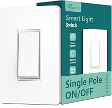 TREATLIFE Single Pole Smart Light Switch, Neutral Wire Required, 2.4GHz Wi-Fi Light Switch, Works with Alexa and Google Home, Schedule, Remote Control - Image 1