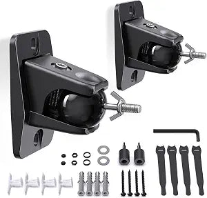 Surround Sound Rear Speaker Wall Mount, Aluminum, Max 11 lb Load, 2 Pack