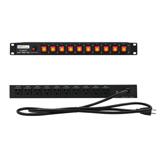 1U Horizontal PDU 19" Rack Mount Power Strip