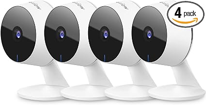 LaView Security Cameras 4pcs, Home Security Camera Indoor 1080P, Wi-Fi Cameras Wired for Pet, Motion Detection, Two-Way Audio, Night Vision, Phone App, Works with Alexa, iOS & Android & Web Access