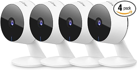 LaView Security Cameras 4pcs, Home Security Camera Indoor 1080P, Wi-Fi Cameras Wired for Pet, Motion Detection, Two-Way Audio, Night Vision, Phone App, Works with Alexa, iOS & Android & Web Access