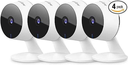 LaView Security Cameras 4pcs, Home Security Camera Indoor 1080P, Wi-Fi Cameras Wired for Pet, Motion Detection, Two-Way Audio, Night Vision, Phone App, Works with Alexa, iOS & Android & Web Access