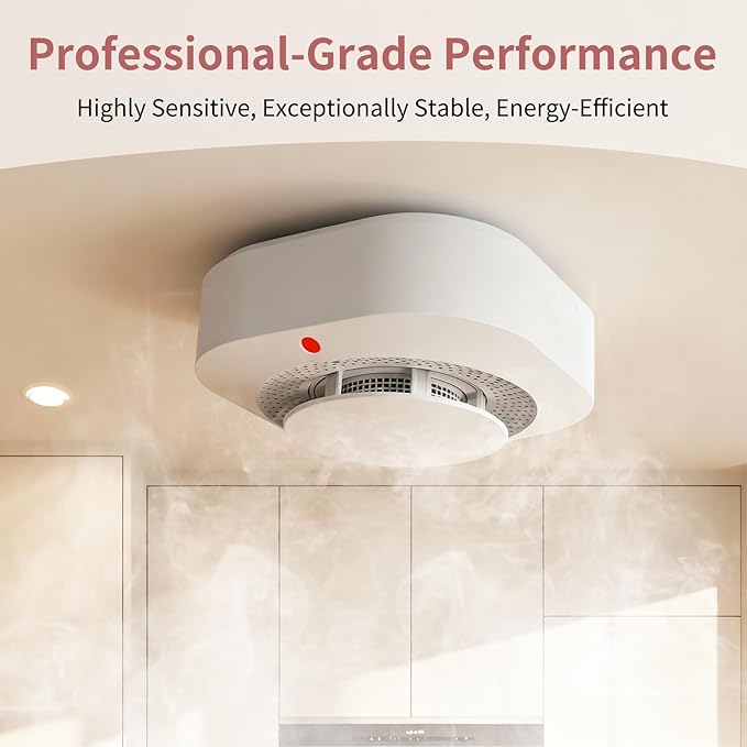 Smoke Detectors for Home,Photoelectric Wireless Fire Alarms Replaceable Battery Powered,Portable Smoke Alarm with Test/Mute Button,Attic Smoke Detector,2 Pcs(Battery Not Included)