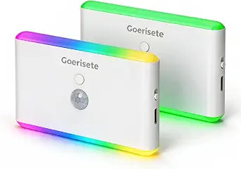 2 Pack Motion Sensor Light, Rechargeable RGB Night Light